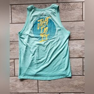 Nike Mint Green "Just Do‎ It" Orange Graphic Tank Woman's Medium